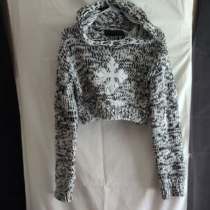 SMFK Tequila Cross Agave Knit Cropped Hoodie